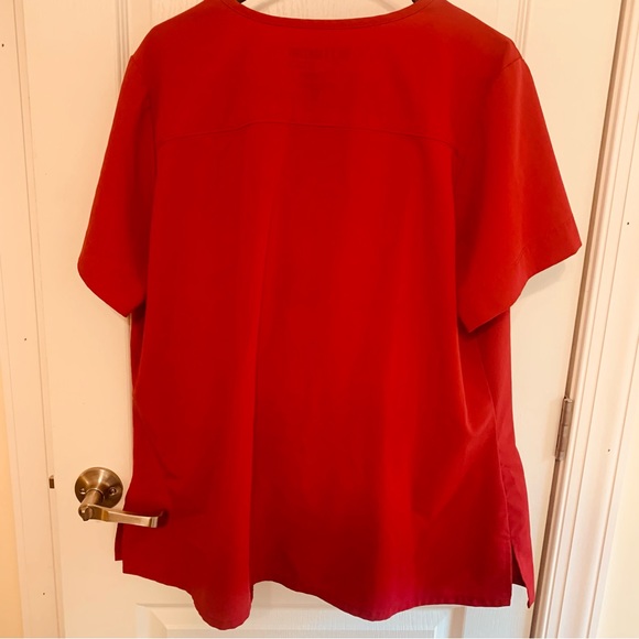 Grey’s Anatomy’s By Barco Woman’s Red Scrubs Set Top Size 2XL Pant Size XL - Picture 2 of 6